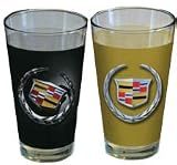 Cadillac Cars Glass Set 2 Beer Soda Pint Glasses New Gift