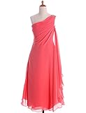 Fashion Plaza Girls A-line One Chiffon Shoulder Flower Girl Dress for Wedding K0084