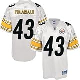 Troy Polamalu Youth Jersey: Reebok White Replica #43 Pittsburgh Steelers Jersey - X-Large (18-20)