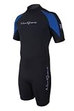 NeoSport Men's 3-mm XSPAN Shorty (Black with Blue Trim, XX-Large)