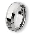 Beveled Edge Polished Tungsten Carbide Ring (8.0 mm) - Sizes 7-13