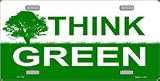 Think GREEN Environmental License Plates Plate Tags Tag auto vehicle car front