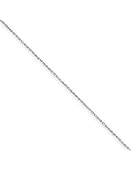 14k White Gold 9in 1.2mm Solid D/C Spiga Anklet Chain. Metal Wt- 1.62g