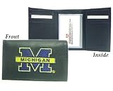 Michigan Wolverines Embroidered Leather Tri-Fold Wallet