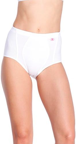 Yvette Women High-Waist Sports Control Panties #6085, White, Large