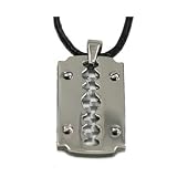 316L Stainless Steel Pendant Stainless Steel Pendant with white carbon fiber. Also available in black carbon fiber.