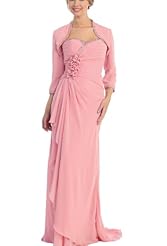 Pleated Beaded Corset   Waistline Sweetheart Evening Dress/Mother-of-the-Bride Dress 