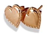 9ct Gold Heart Heart Stud Earrings