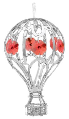 Chrome Hot Air Balloon Ornament – Red Color Swarovski Crystal Chrome Hot Air Balloon Ornament – Red Color Swarovski Crystal