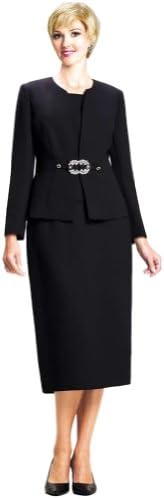 Moshita Couture Women's Business Skirt Suit 6338 16 Black