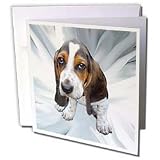 Dogs Basset Hound - Basset Hound - Greeting Cards-6 Greeting Cards with envelopes