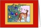 business or corporate christmas cards, paper card, whippet, Card