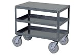 All Welded Portable Steel Table 3 Shelves 72x36 1200 Lb. Capacity