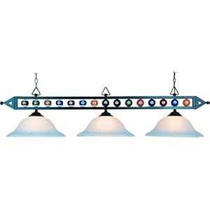 White Glass Billiard 3-Light Pool Table Fixture by Universal Lighting and Decor