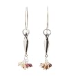 Lunar Goddess Dangle Earrings in Sterling Silver with Garnet and Citrine Gemstone Beads, #7503