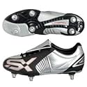 Umbro SX-Valor Force Stud M Soft Ground Football Boots - Metallic Silver/ Black/ Red - Kids - UK Size 5
