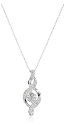 10k White Gold Diamond Infinity Pendant Necklace (1/4 cttw, K-L Color, I3 Clarity), 18"