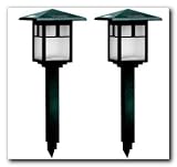 Brinkmann Solar Gallery Metal Series - Cypress Solar Powered LED Garden Accent Light (2-Light Set)