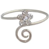 Hawaiian Jewelry Sterling Silver CZ Flower Toe Ring