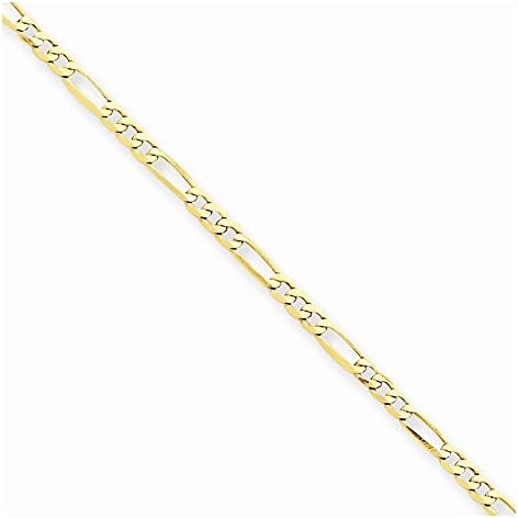 Women'S Figaro Chain Anklet in Yellow Gold - 14kt - Lobster Claw - Graceful