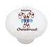 Merry Christmas Candy Canes Decorative High Gloss Ceramic Drawer Knob