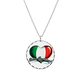 Necklace Circle Charm Italian Sweetheart Italy Flag