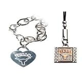 Texas Longhorns Heart Bracelet/Cell Phone Charm Package