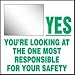 YES YOU'RE LOOKING AT THE ONE MOST RESPONSIBLE FOR YOUR SAFETY (W/GRAPHIC) 10 x 14 Adhesive Vinyl Sign