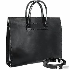Pratesi Ladies' Polished Black Leather Classic Handbag