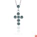 10k White Gold Blue Diamond Cross Pendant (1/8 cttw), 18