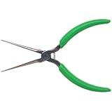 Xcelite NN7776V Long Needle Nose Plier with Green Cushion Grip Handle, Serrated Jaw, 6" Length, 2-5/16" Jaw Length, Carded
