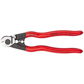 Knipex 9561-190 7-1/2" Wire Rope Cutter / Shears with Non-Slip Plastic Coated Handle (9561190)