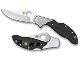 Spyderco Persian Folding Knife Stainless Plain Reverse S/Oval Thumb Hole Lock Blade/Pocket Clip 2.93 Black Micarta Box
