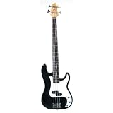 Chateau PB1 4 String Pro Electric Bass in Black, Rosewood Fingerboard
