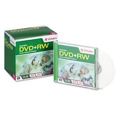 Verbatim 94839 4.7 GB 1x- 4x ReWritable Disc DVD+RW, 10-Disc Slim Jewel Case