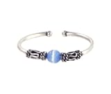 Toe Ring - Sterling Silver Fancy Knots and Blue Sapphire-like Stone Adjustable Toe Ring