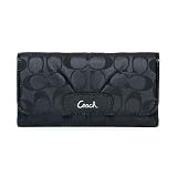 Authentic Coach Ashley Signature Sateen Checkbook Large Wallet F46198 Black