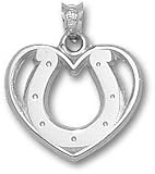 Indianapolis Colts Solid Sterling Silver Horseshoe Logo Heart Pendant