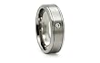 Titanium Ring Satin High Polish with 1 CZ 8mm