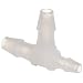 Value Plastics Tee Reduce Connector , 200 Series Barbs, 1/8", 3/32"ID Tube, Kynar PVDF (Pack of 10)