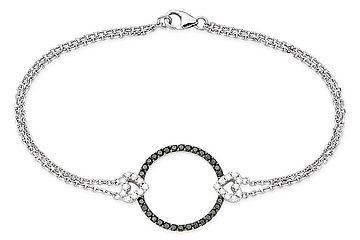 3/4 Carat Black and White Diamond 14K White Gold Bracelet