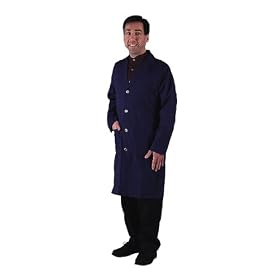 Unisex Poly-Cotton Lab Coat, Navy, X-Large (46-48)
