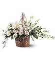 Sympathy | Flowers | Roses, Carnations, and Larkspur | Basket of Light by Teleflora