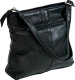 Lambskin Solid Leather Black Purse with adjustable strap