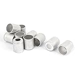 uxcell 車用　スリーブ　10個入り　フィッティング　28mm直径　シルバートーン　アルミ　シリンダ　チューブ　ジョイント