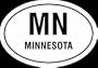 Minnesota state Euro oval vinyl window decal.