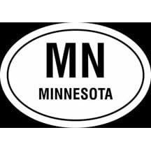 Minnesota state Euro oval vinyl window decal.