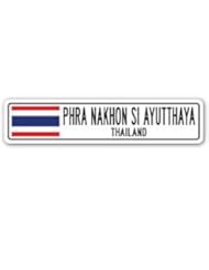 Automotive Parts and Accessories: PHRA NAKHON SI AYUTTHAYA, THAILAND Street Sign Sticker Decal Wall Window Door Thai flag city country road 8.25 x 2.0 - Vinyl USA
