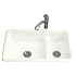 KOHLER K-6625-0 Iron and Tones Smart Divide Kitchen Sink, White