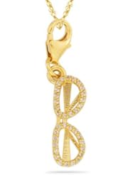 0.17 Cts Diamond Goggle Pendant in 14K Yellow Gold